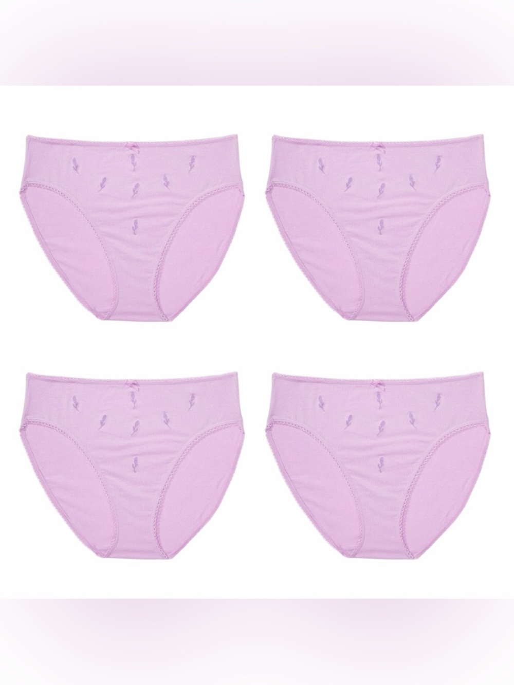 NWT Victoria’s Secret 4-Pack Lavender Embroidered High Leg Brief Panties XXL